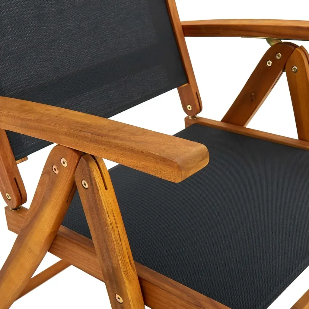 Folding Garden Chairs Solid Acacia Wood and Textilene Price