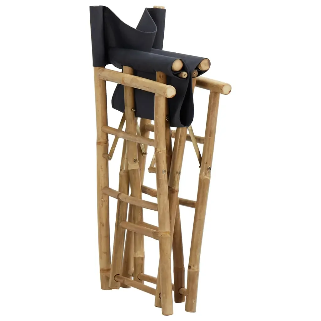 Folding Director's Chair 2 pcs Bamboo and Canvas Price