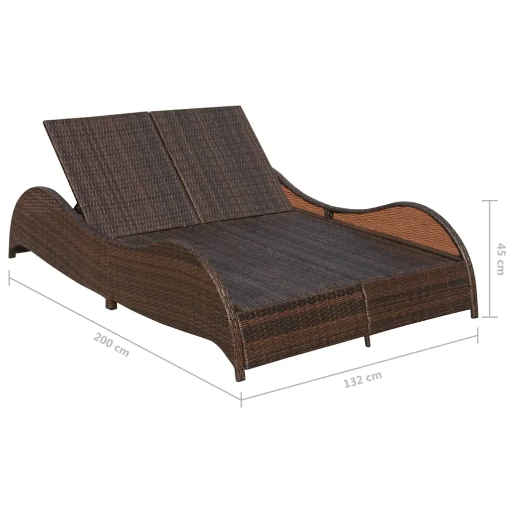 Double Sun Lounger with Cushion Poly Rattan Price