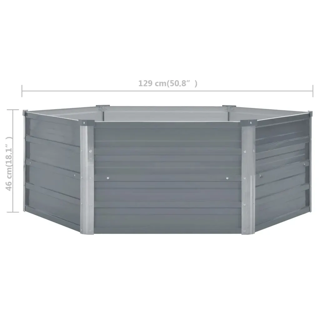 Raised Garden Bed 129x129x46 cm Galvanised Steel Price