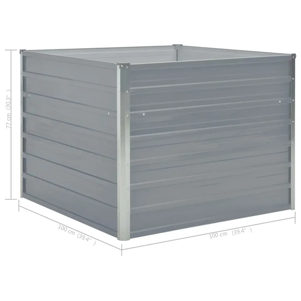 Raised Garden Bed 100x100x77 cm Galvanised Steel Price
