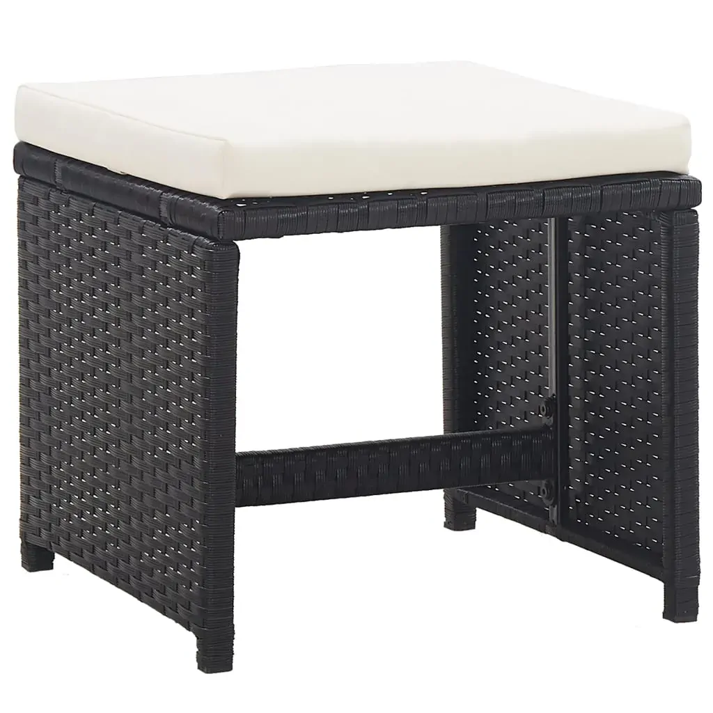 9 Piece Outdoor Dining Set with Cushions Poly Rattan Price