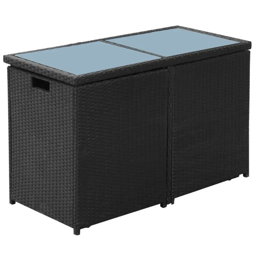 3 Piece Bistro Set with Cushions Poly Rattan Price