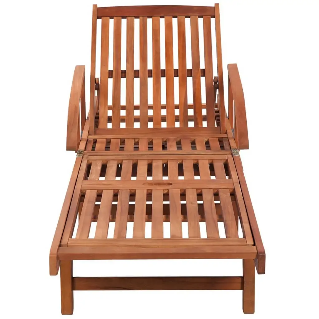 Sun Lounger with Cushion Solid Acacia Wood Price