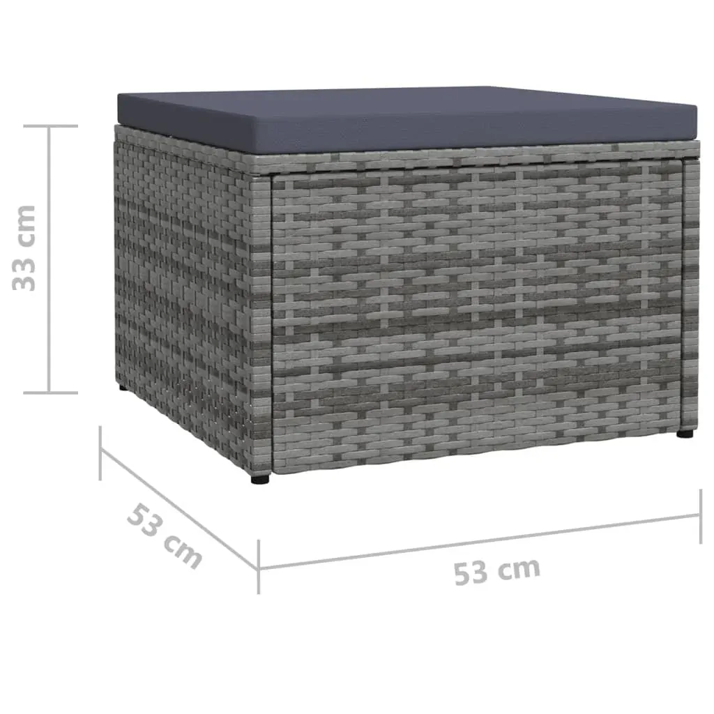 Footstool Ottoman Poly Rattan 53x53x30 cm Price