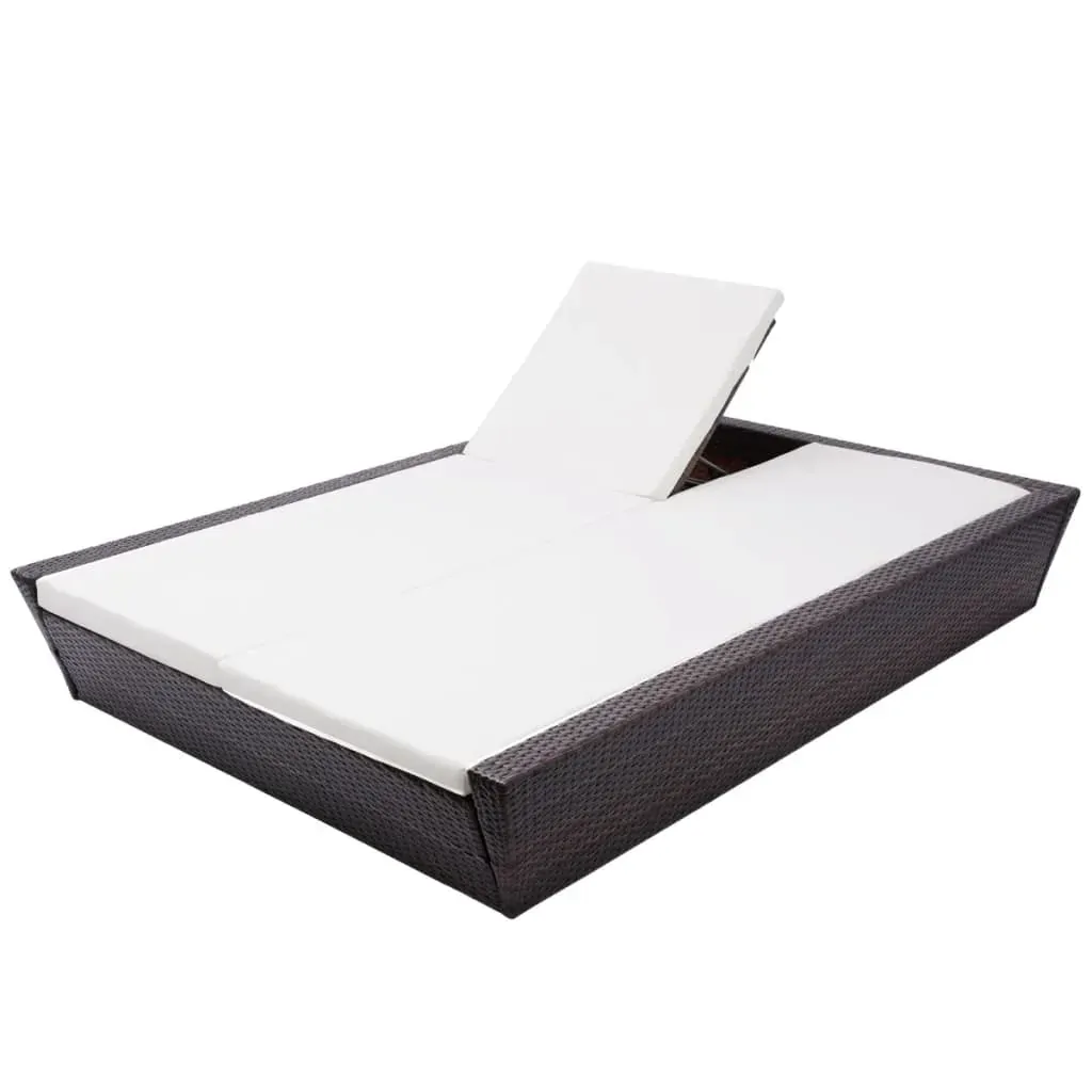 Outdoor Lounge Bed with Cushion Poly Rattan Price
