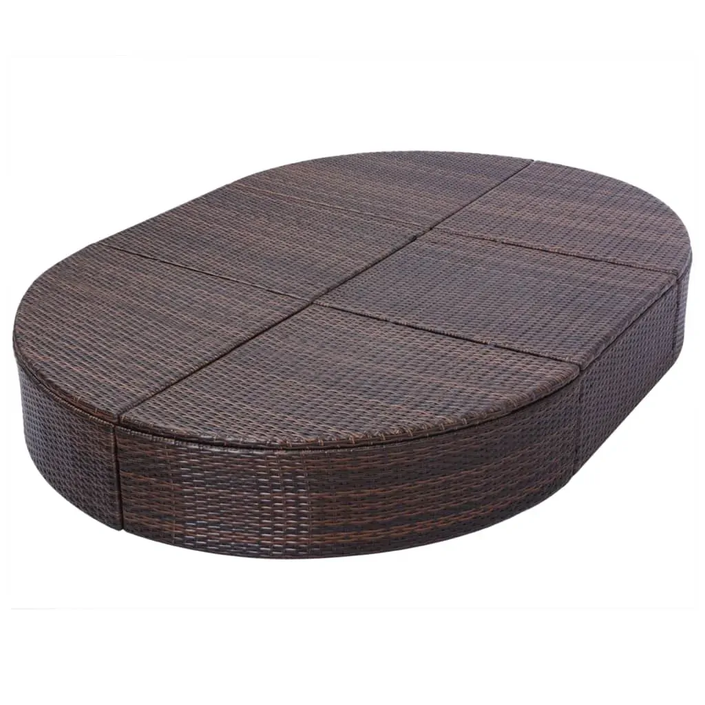 Outdoor Lounge Bed with Cushion Poly Rattan Price