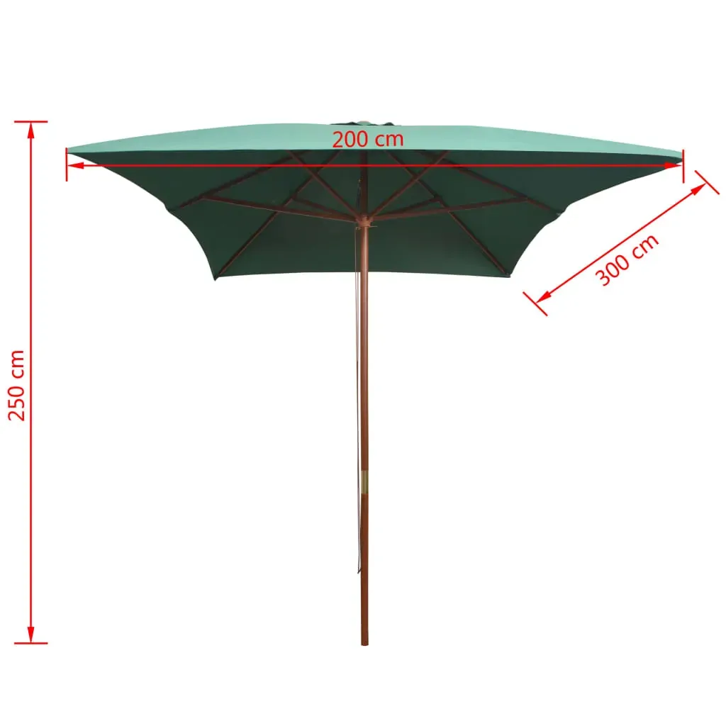 Parasol 200x300 cm Wooden Pole Price