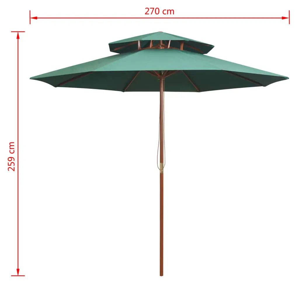 Double Decker Parasol 270x270 cm Wooden Pole Price