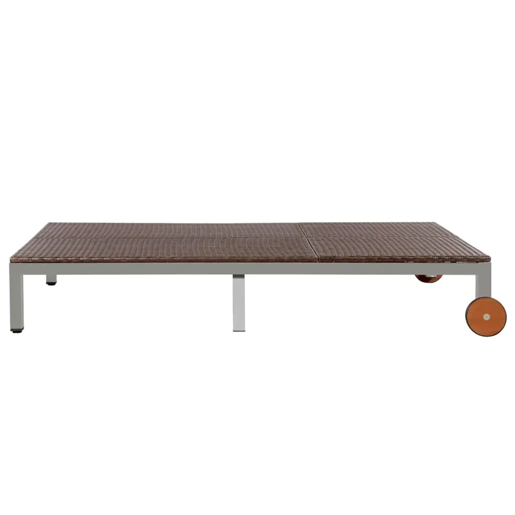 Double Sun Lounger with Wheels Poly Rattan Price
