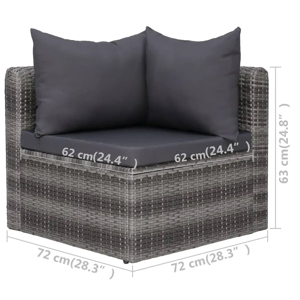 Garden Corner Sofas Grey Poly Rattan Price