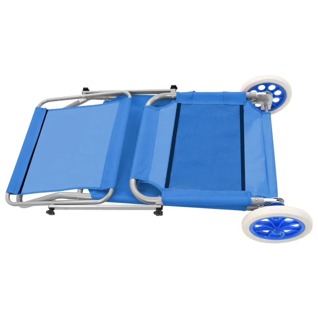 Folding Sun Lounger with Canopy and Wheels Steel Price