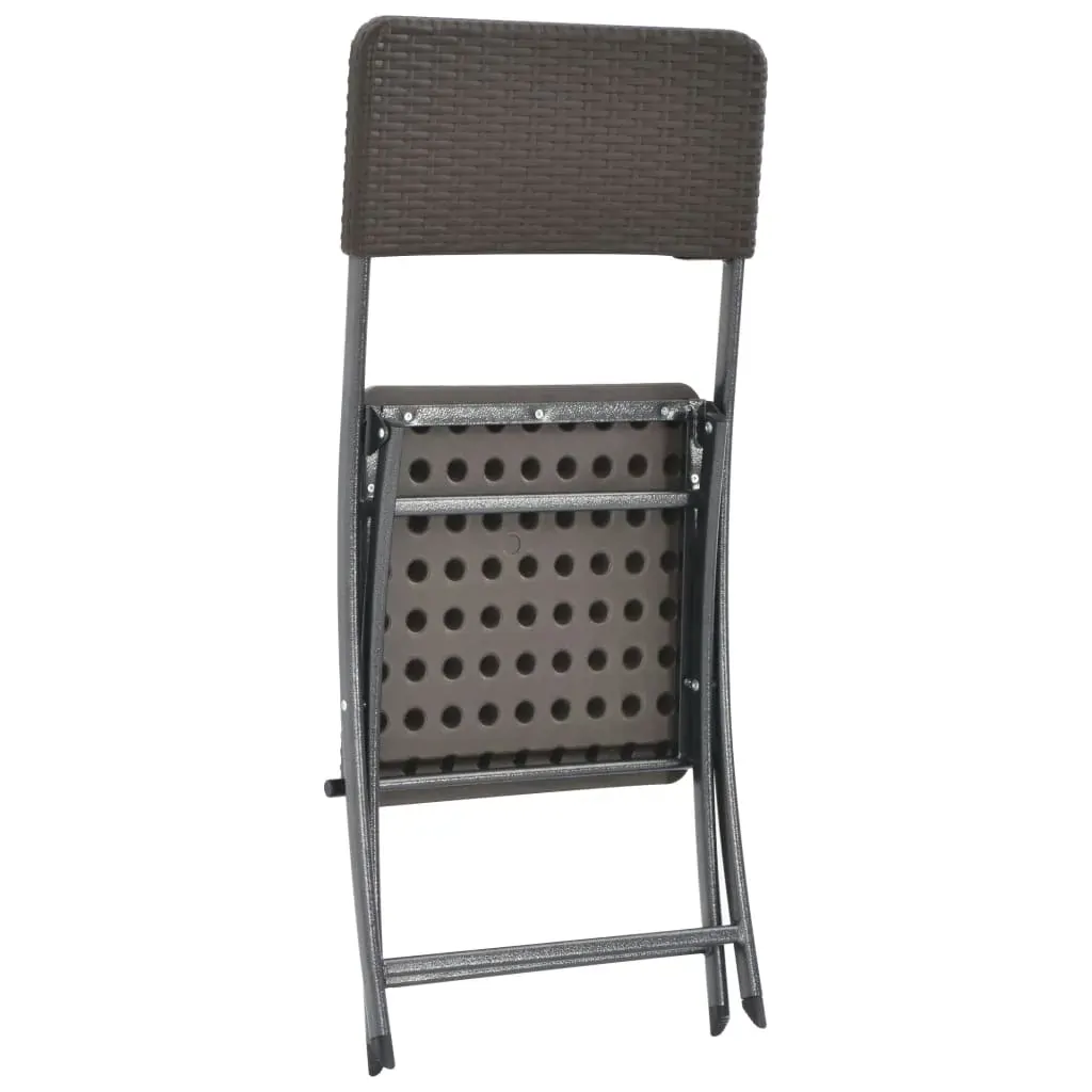 Folding Garden Chairs HDPE and Steel Brown Price