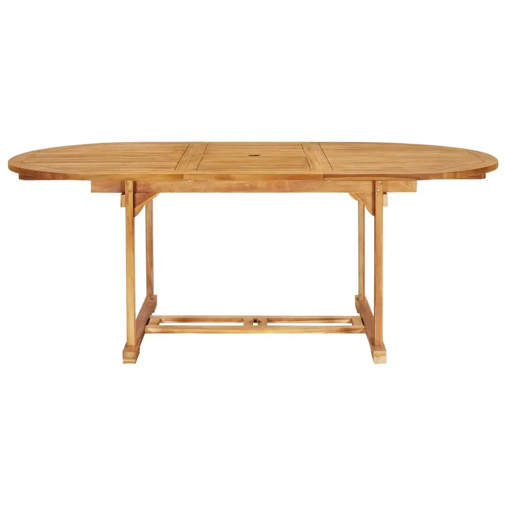 7 Piece Outdoor Dining Set 150-200x100x75 cm Solid Teak Wood Price
