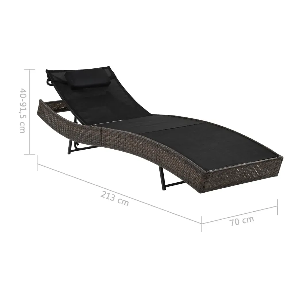 Sun Lounger with Pillow Poly Rattan Price