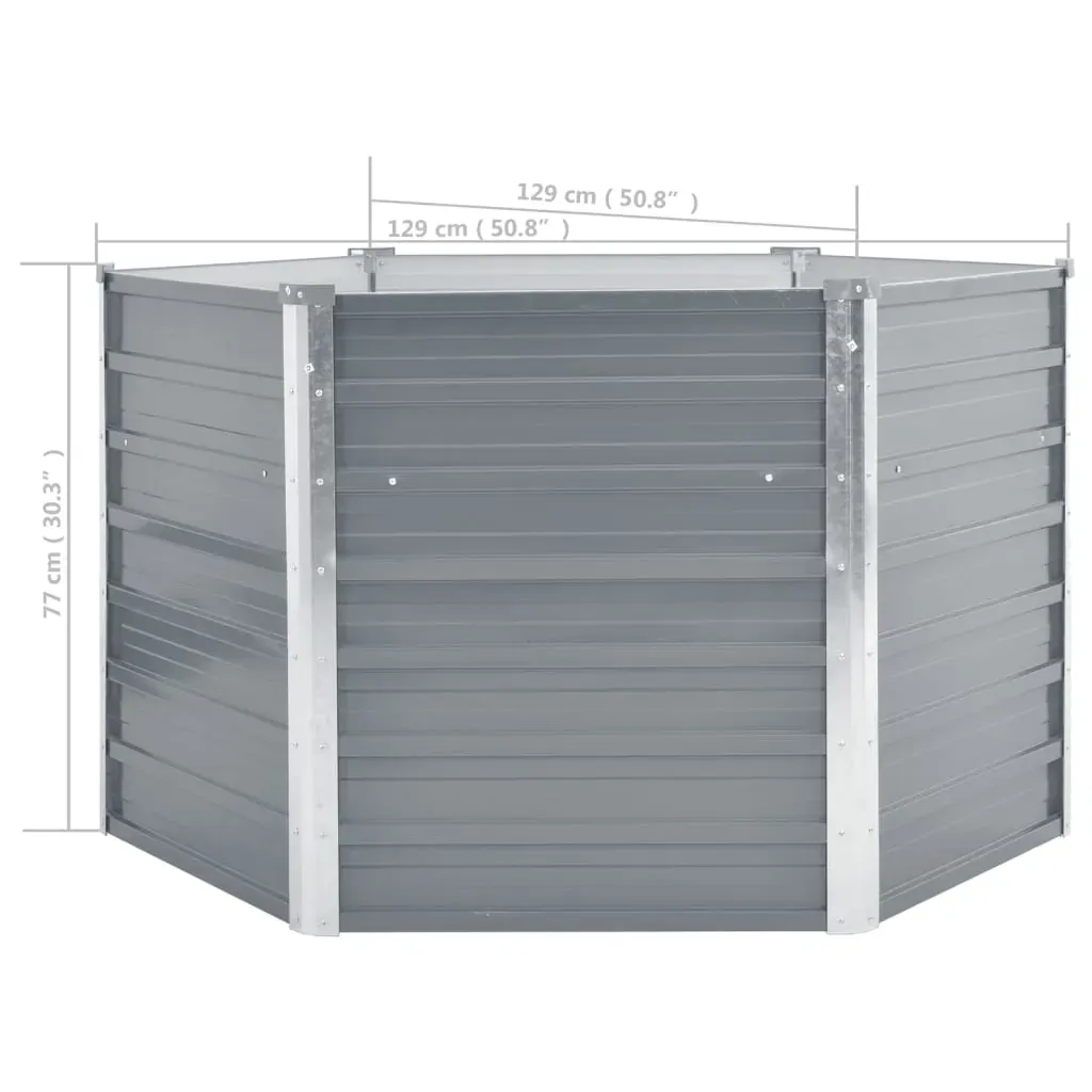 Garden Raised Bed Galvanised Steel 129x129x77 cm Price