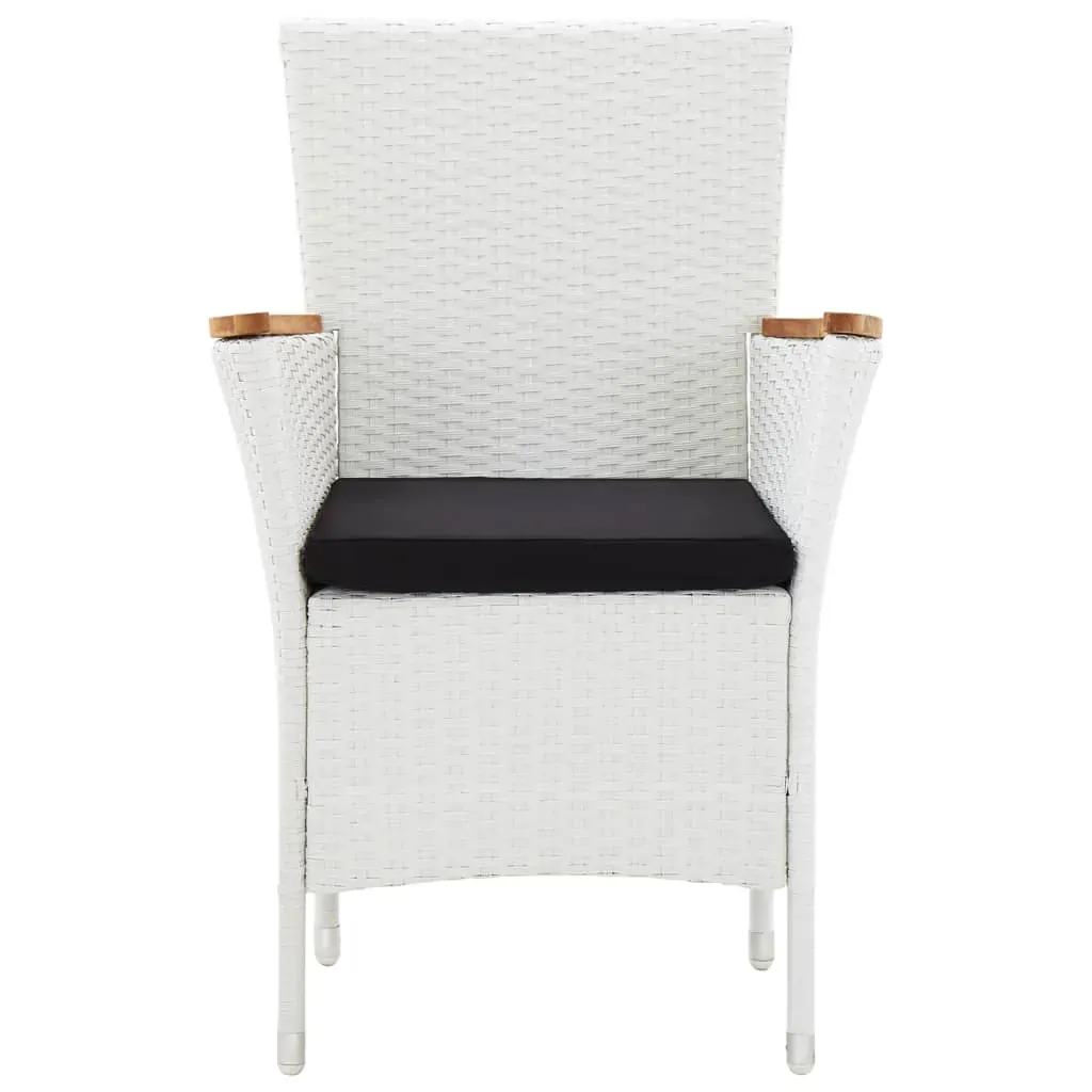 Outdoor Dining Set Poly Rattan White Price