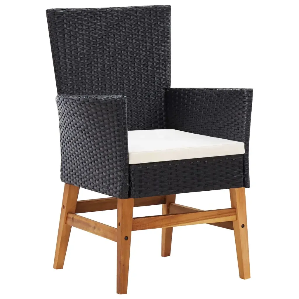 Outdoor Dining Set Poly Rattan and Acacia Wood Price