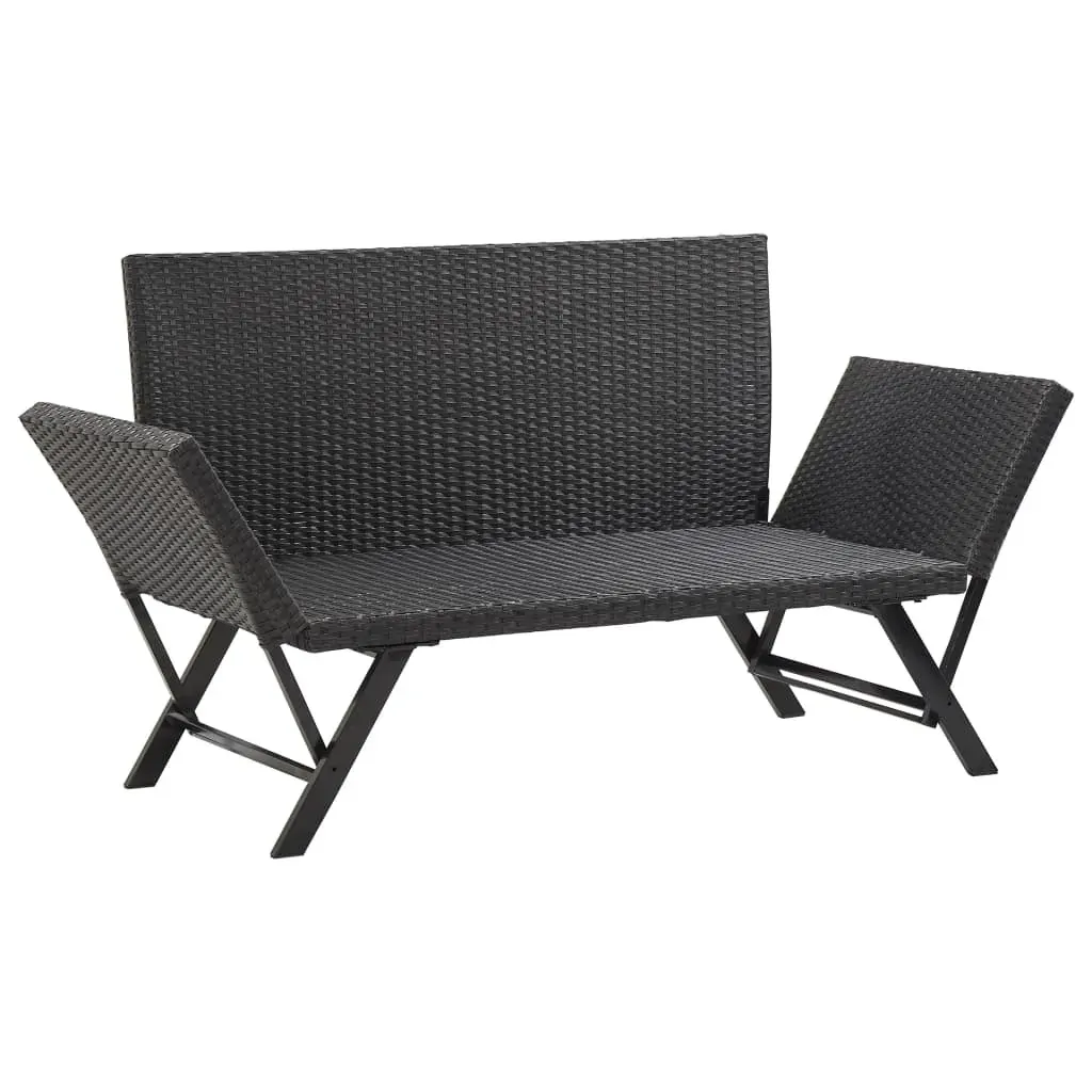 Garden Bench with Cushions 176 cm Poly Rattan Price