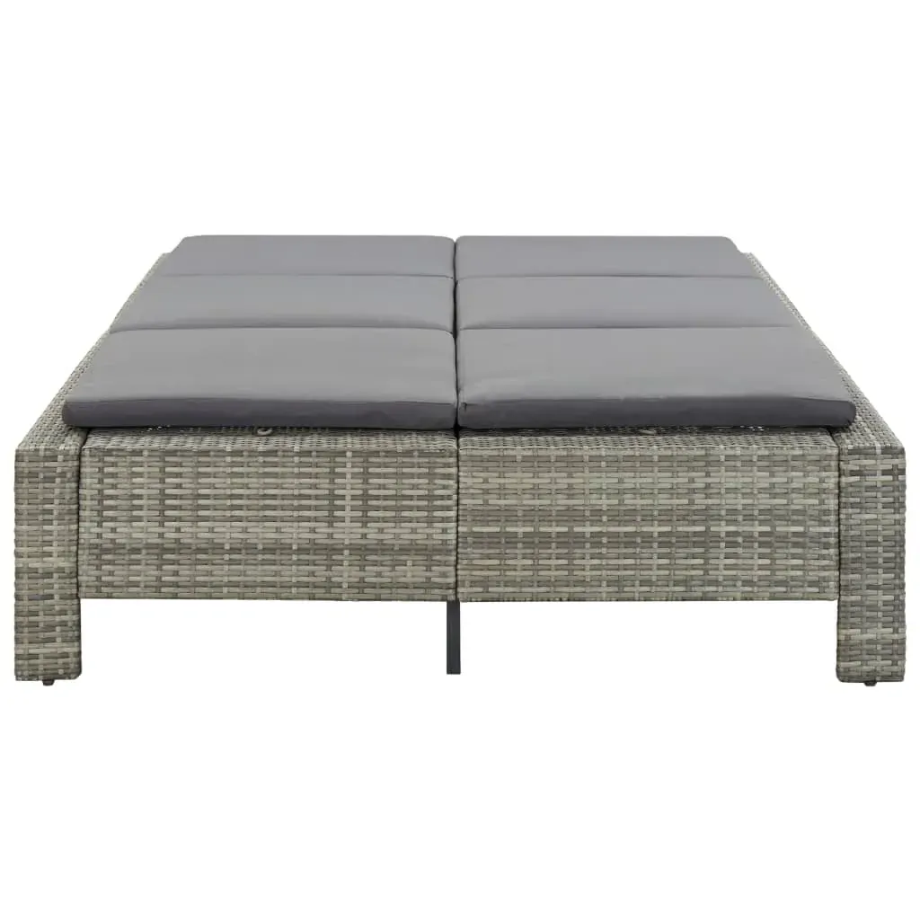 2-Person Sunbed with Cushion Poly Rattan Price