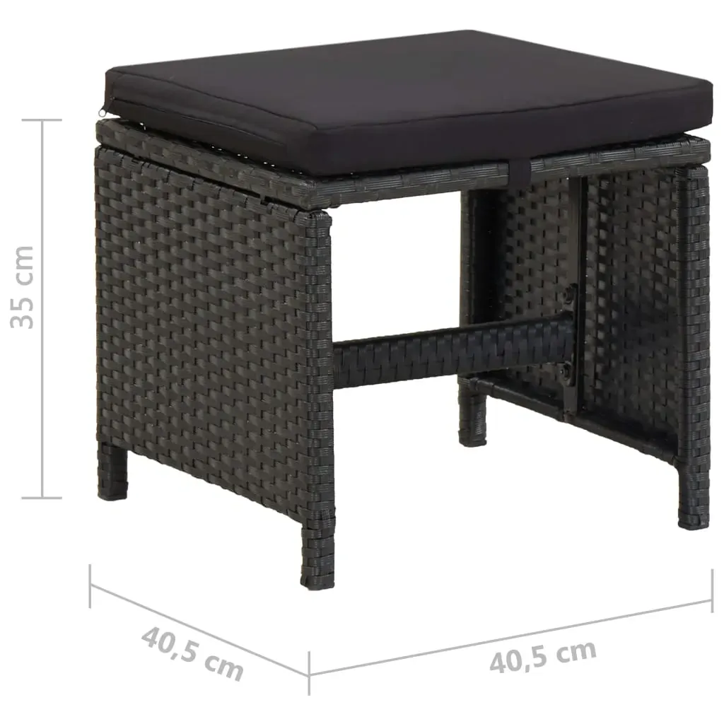 Garden Stools 2 pcs with Cushions Poly Rattan Price