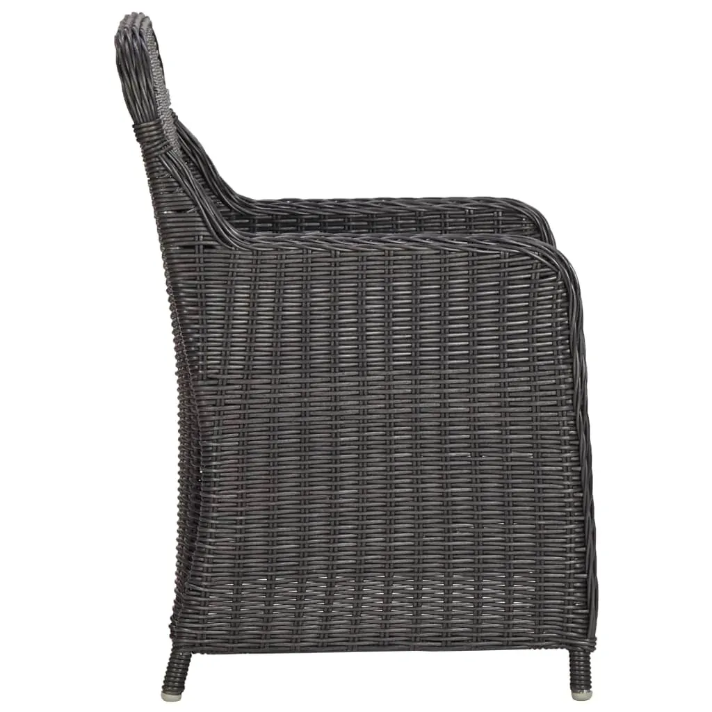 3 Piece Garden Bistro Set with Cushions Poly Rattan Black Price