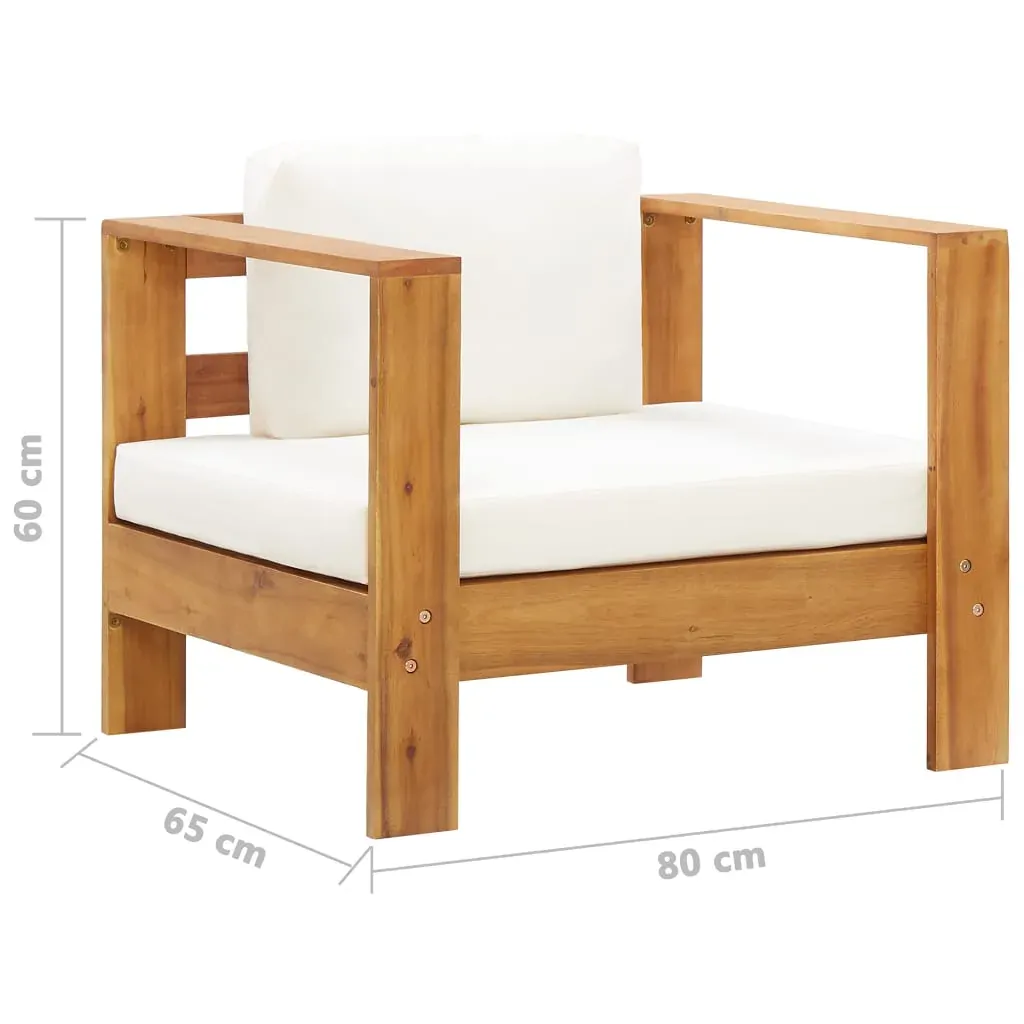 Garden Chair with Cushion Solid Acacia Wood Price