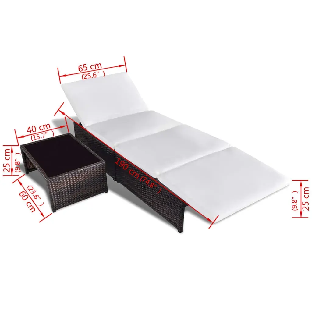 Sun Loungers 2 pcs with Table Poly Rattan Price
