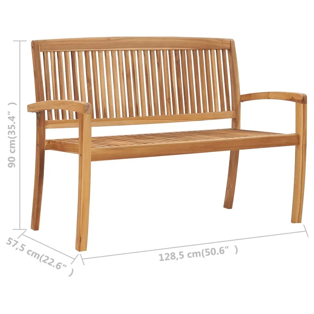 2-Seater Stacking Garden Bench Solid Teak Wood Price
