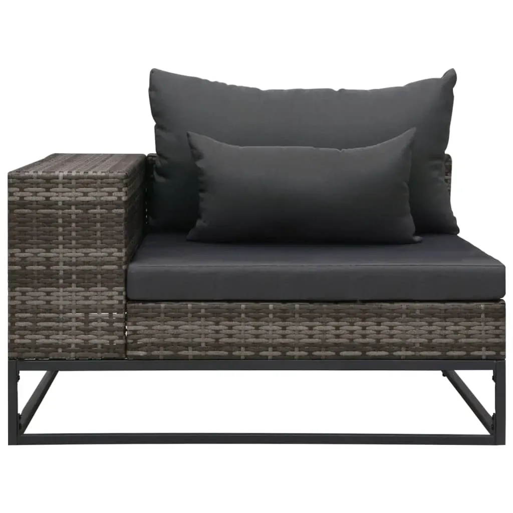 Garden Sofa Set with Cushions Poly Rattan Grey Price