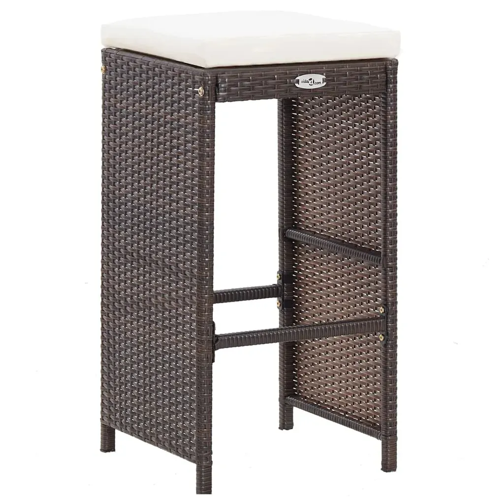 7 Piece Garden Bar Set with Cushions Poly Rattan Price