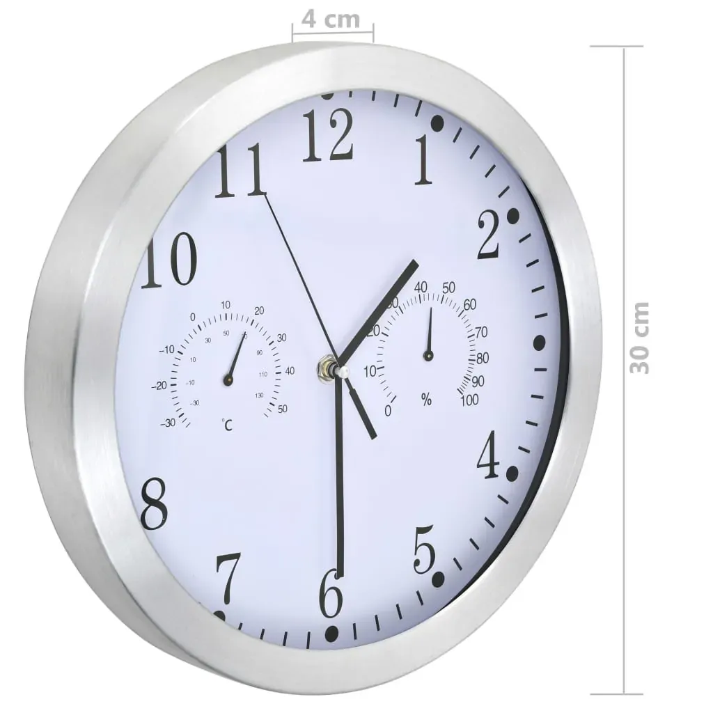 Wall Clock with Quartz Movement Hygrometer and Thermometer 30 cm Price