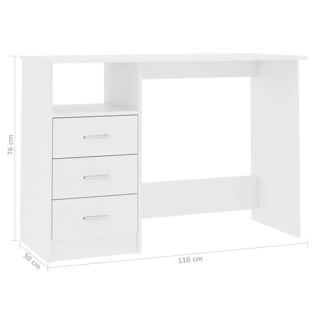 Desk with Drawers 110x50x76 cm Engineered Wood Price