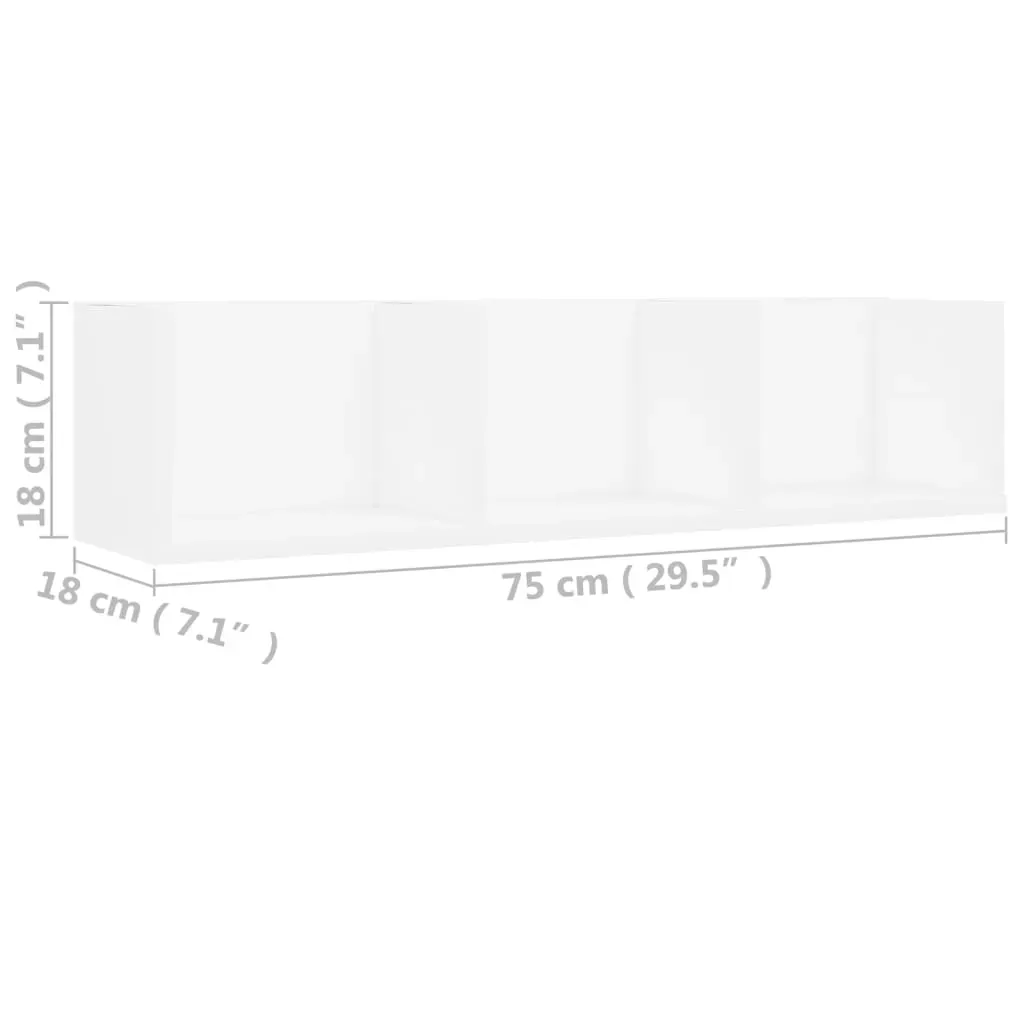 CD Wall Shelf 75x18x18 cm Engineered Wood Price