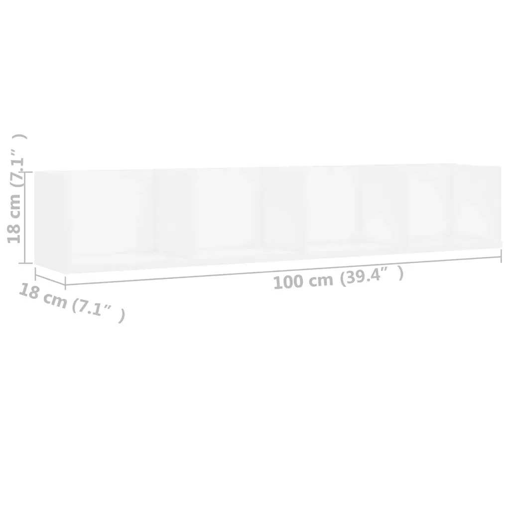 CD Wall Shelf 100x18x18 cm Engineered Wood Price