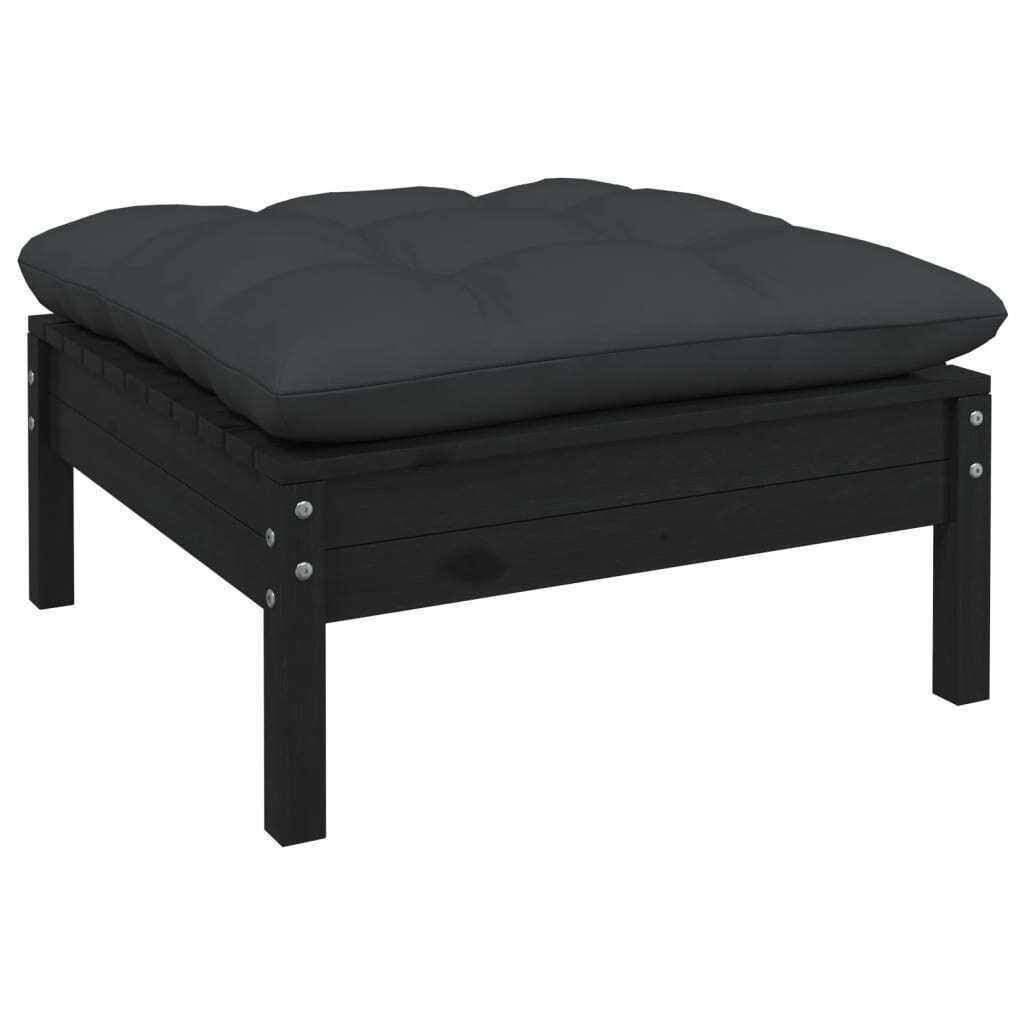 Garden Footstool with Cushion Solid Pinewood Price