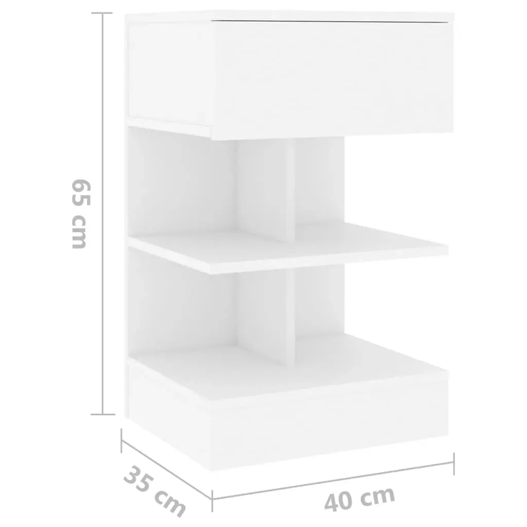 Bedside Cabinet Black 40x35x65 cm Engineered Wood Price