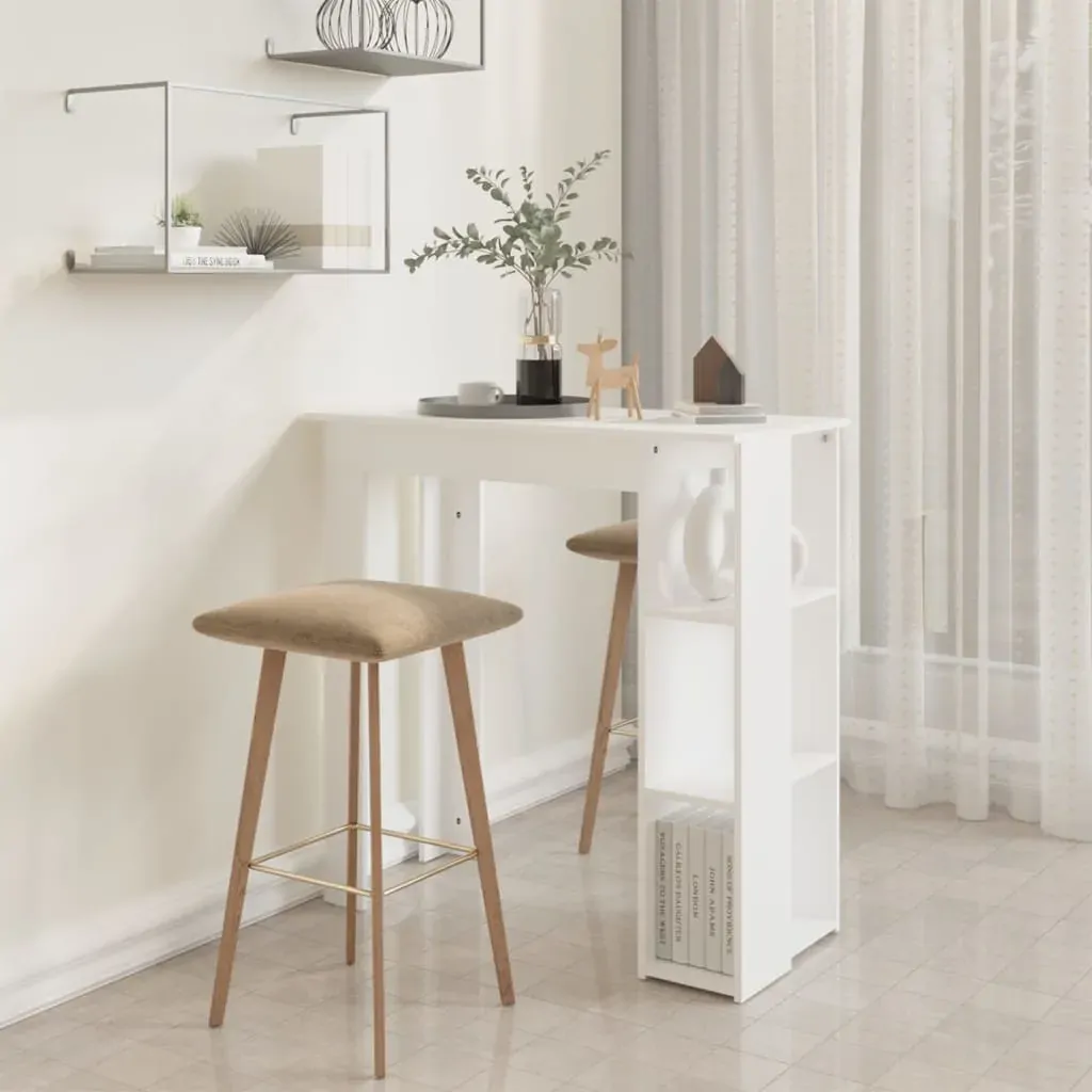 Bar Table with Shelf 102x50x103.5 cm Engineered Wood Price
