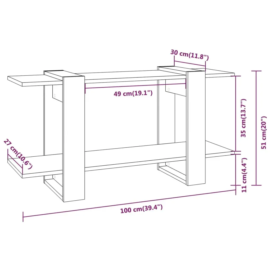 Book Cabinet 100x30x51 cm Engineered Wood Price