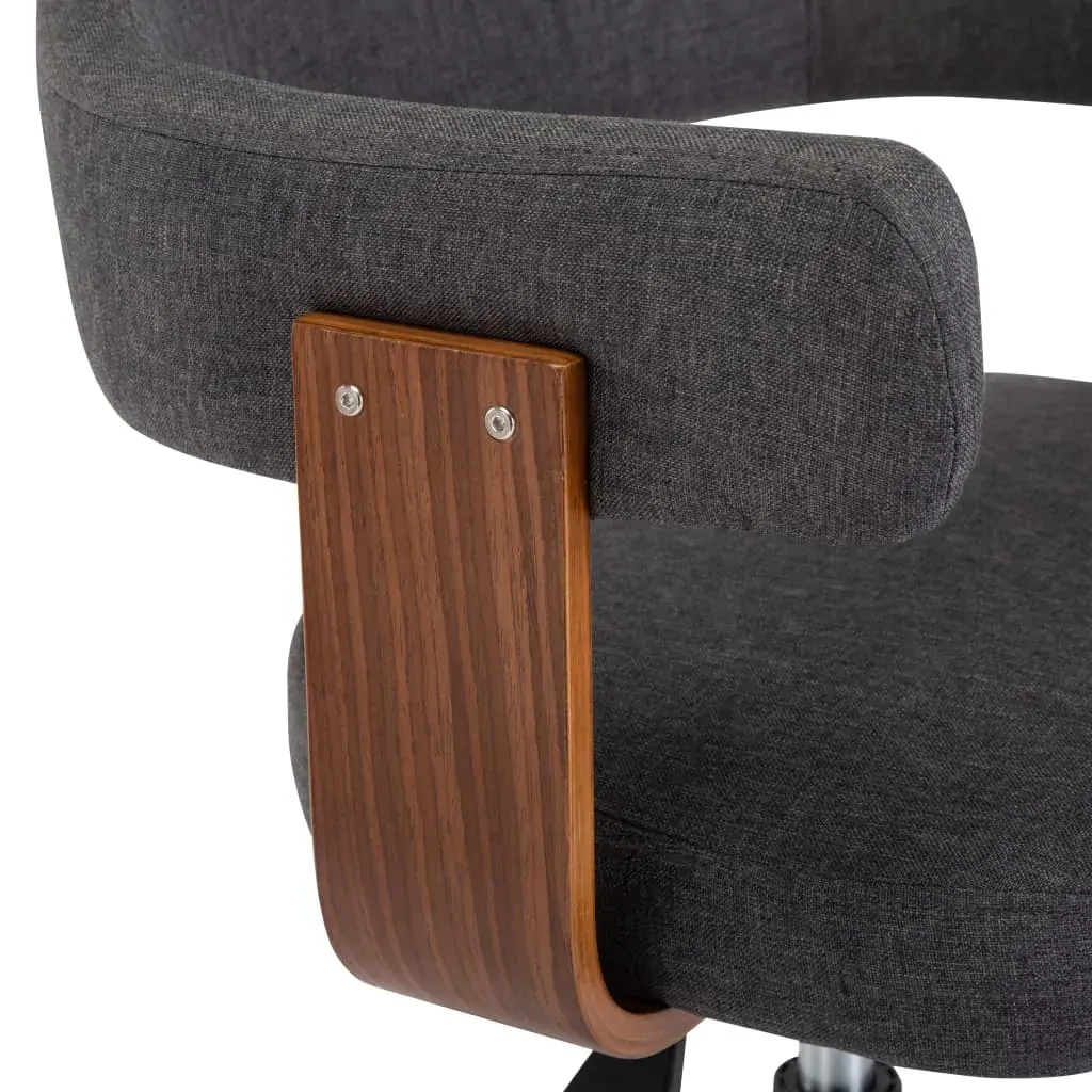 Swivel Dining Chair Grey Bent Wood and Fabric Price