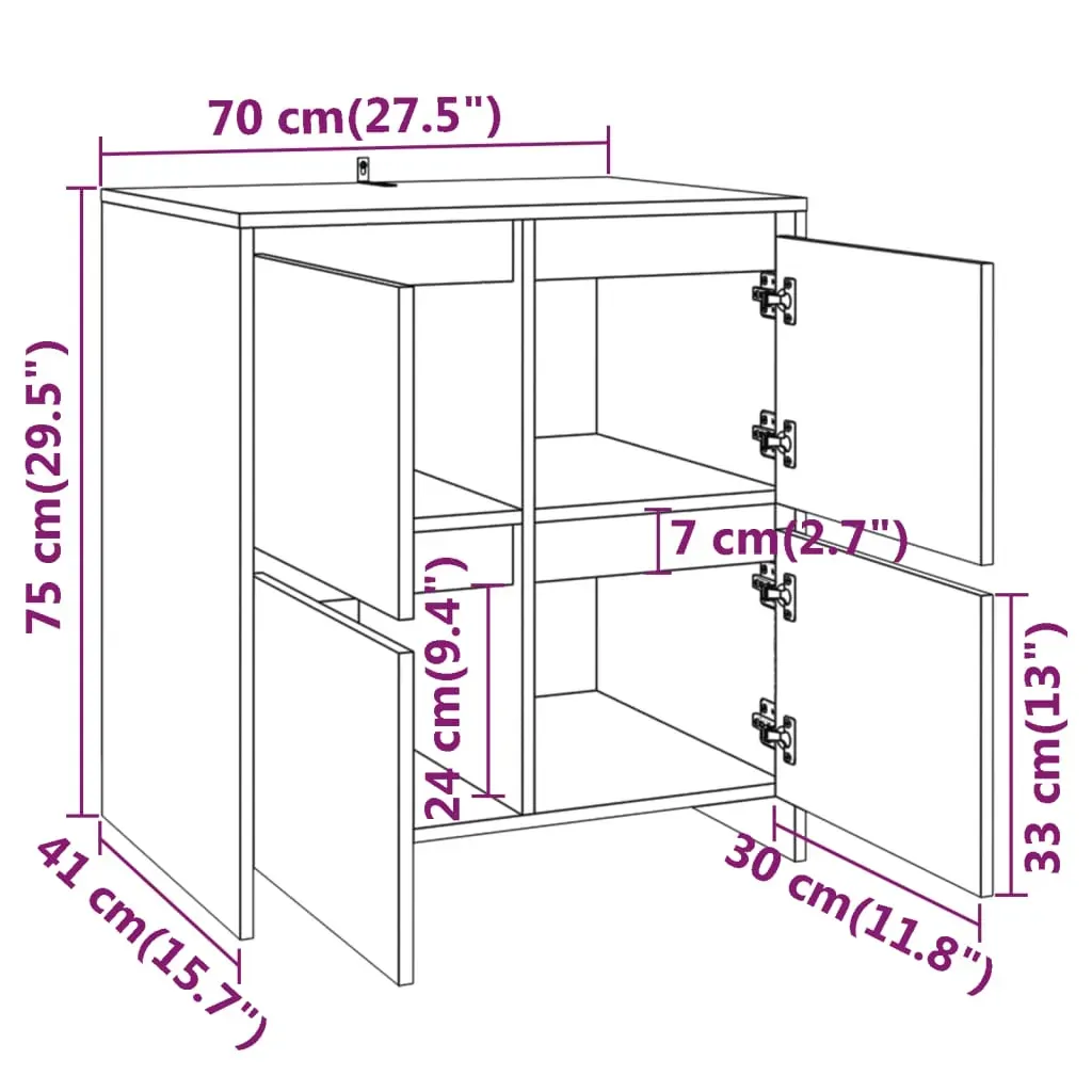 2 Piece Sideboard Engineered Wood Price