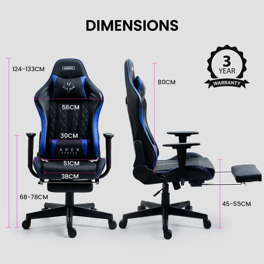 Apex Series Reclining Gaming Ergonomic Office Chair with Footrest Price