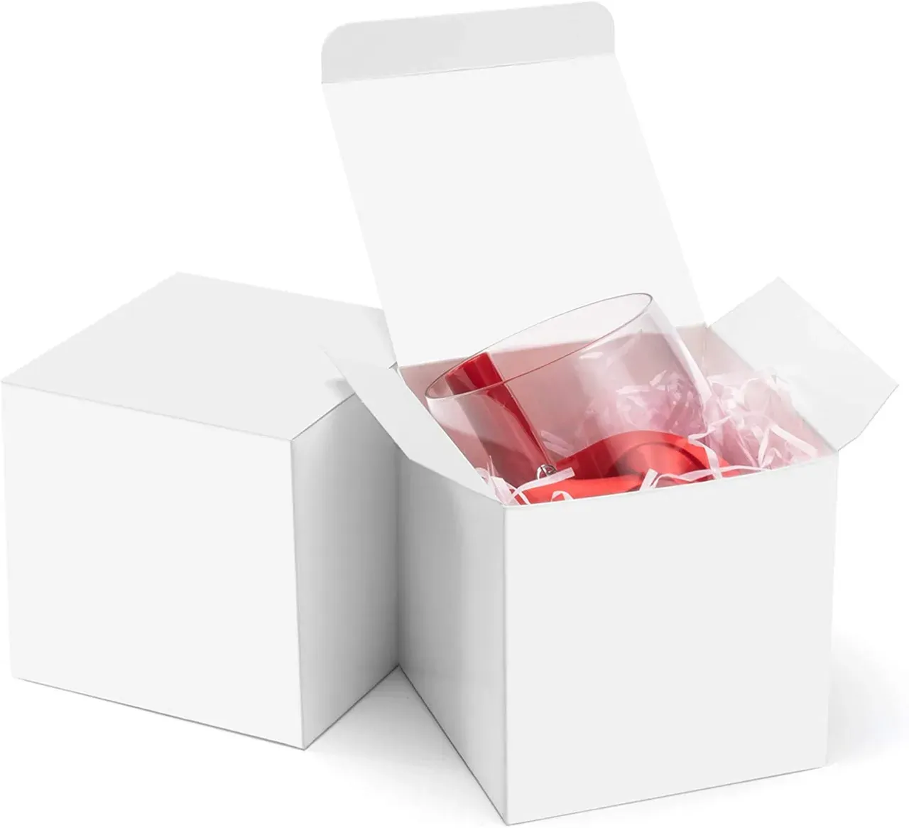 10 Pack of White 5cm Square Cube Card Gift Box - Folding Packaging Small rectangle/square Boxes for Wedding Jewelry Gift Party Favor Model Candy Choco Price