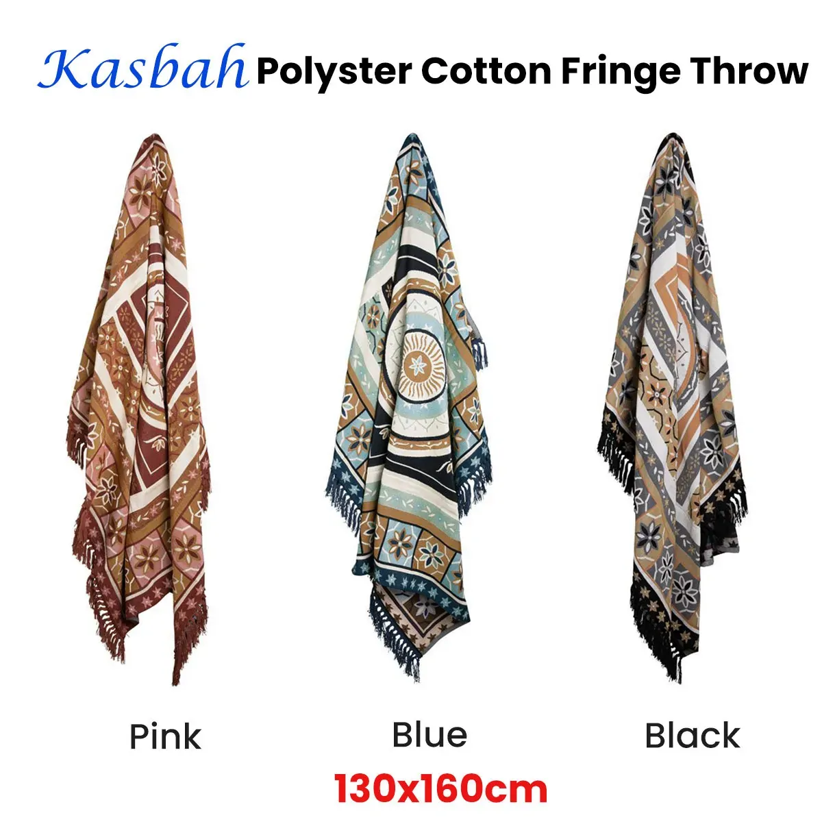 J Elliot Home Kasbah Luxury Fringe Throw 130 x 160cm Price