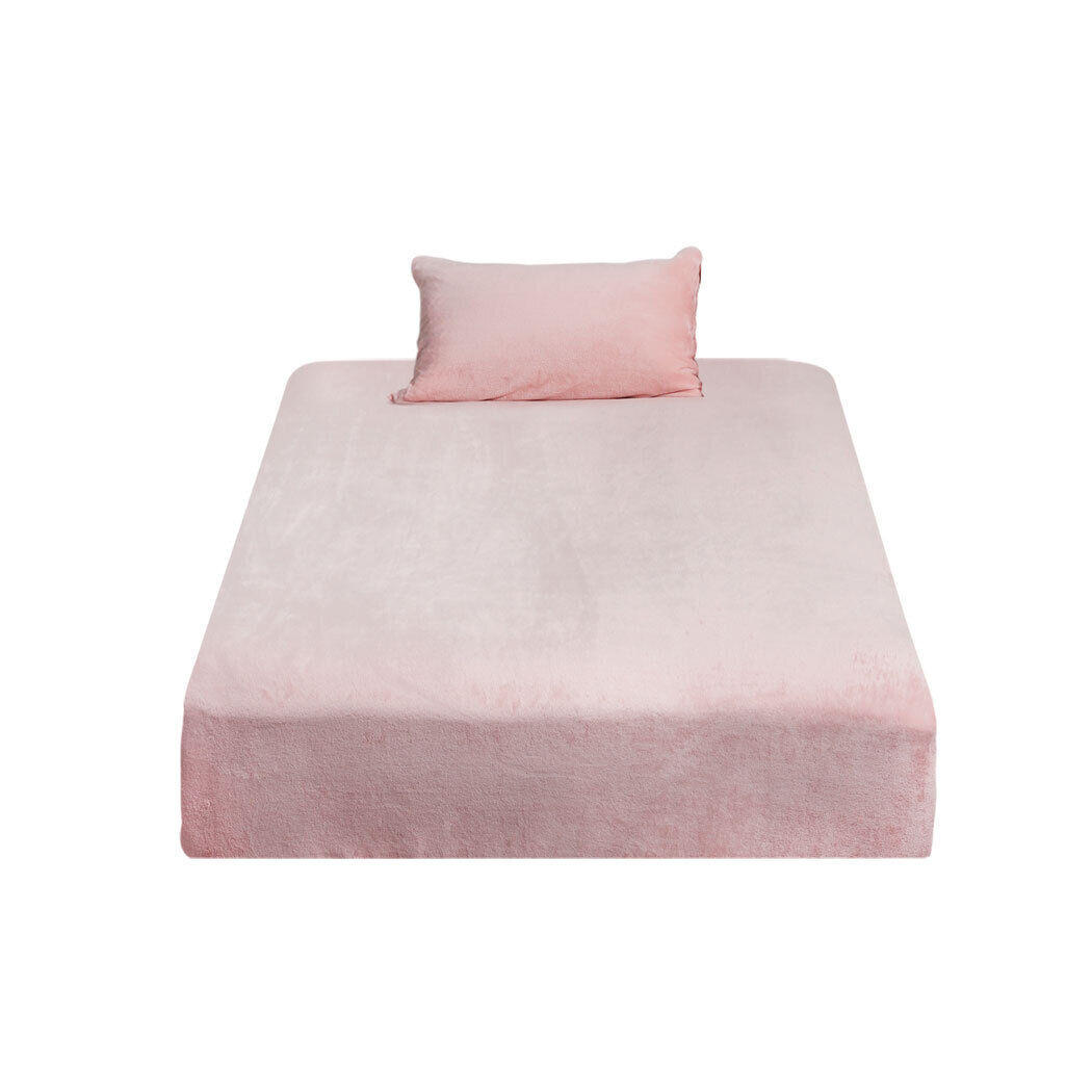 Fitted Bed Sheet Set Pillowcase Flannel Winter Warm Price