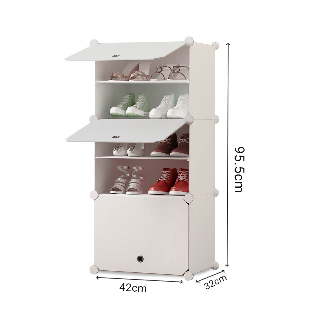 White Shoe Rack Organizer Sneaker Footwear Storage Stackable Stand Cabinet Portable Wardrobe with Cover Price