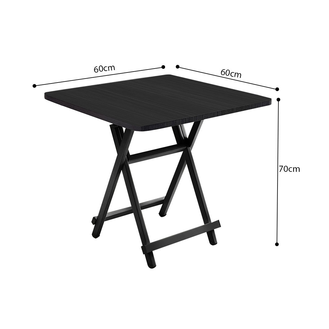 Black Dining Table Portable Square Surface Space Saving Folding Desk Home Decor Price