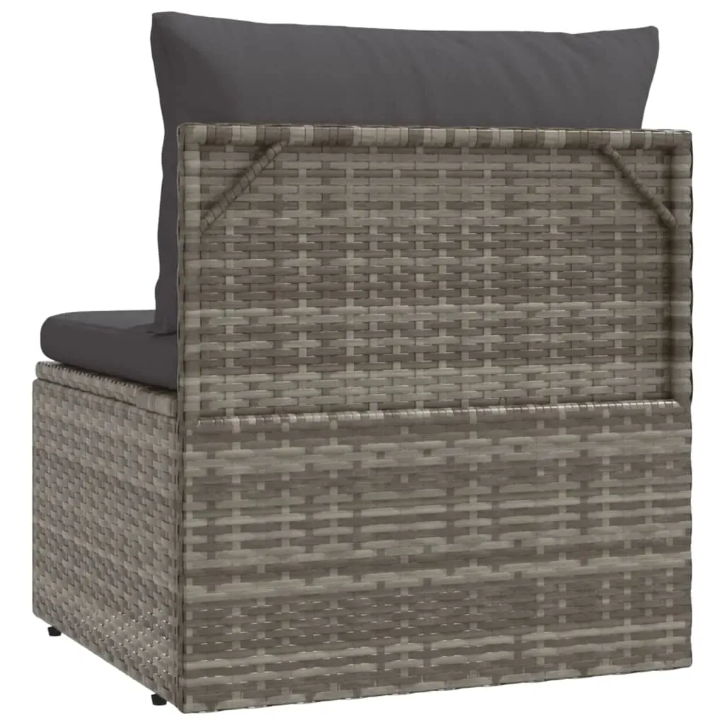Garden Sofa with Cushion Grey 57x57x56 cm Poly Rattan Price