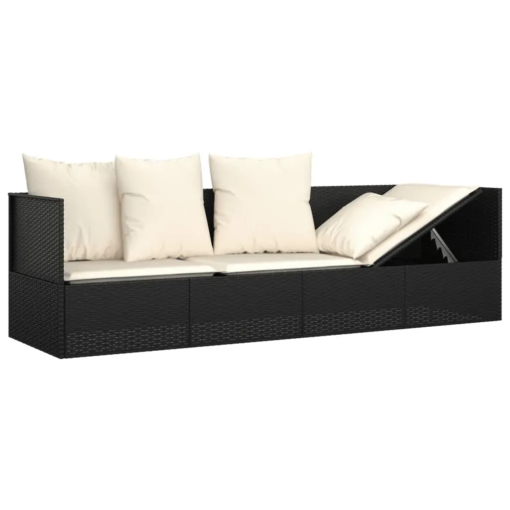 Outdoor Lounge Bed with Cushions Poly Rattan Price