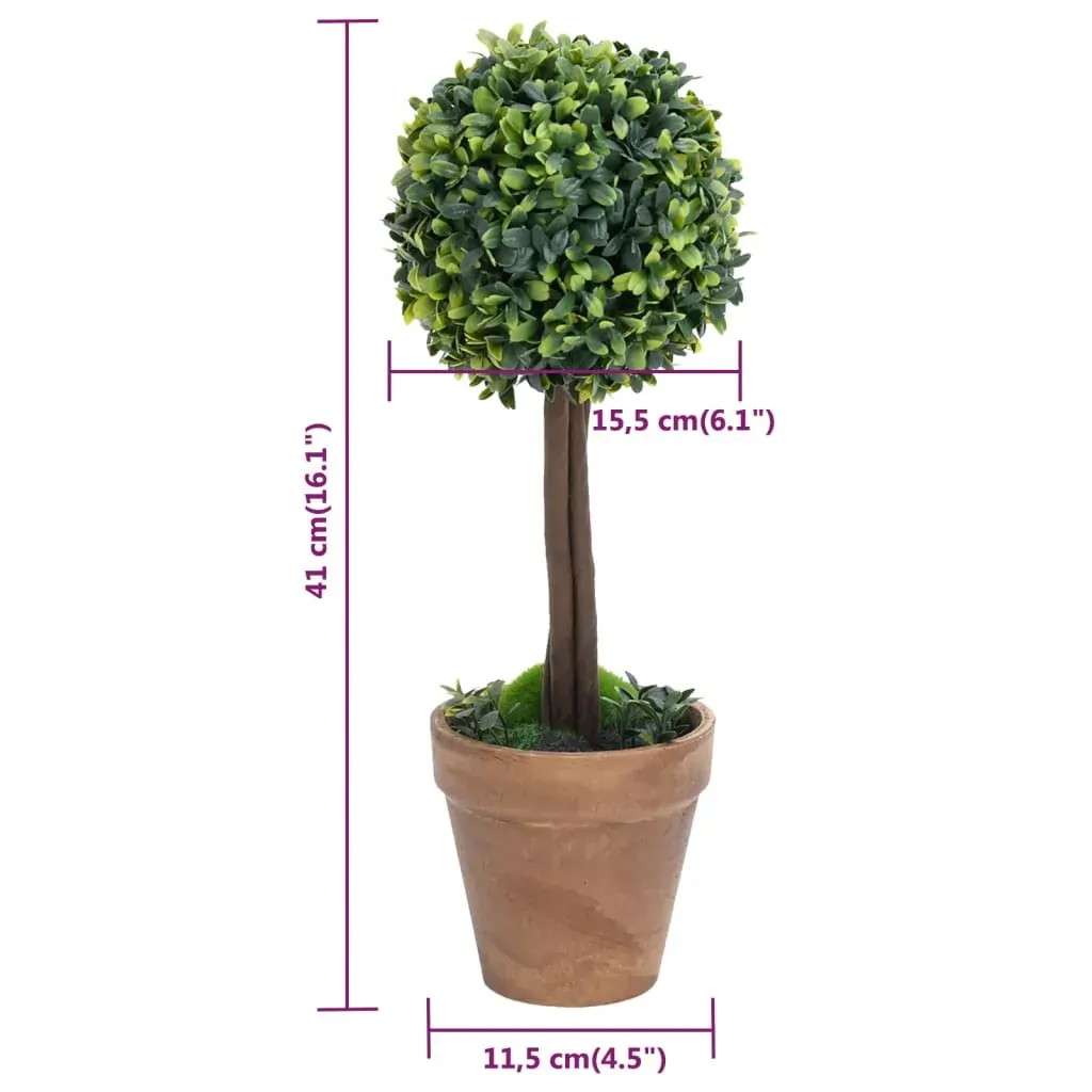 Artificial Boxwood Plants 2 pcs with Pots Ball Shaped Green Price